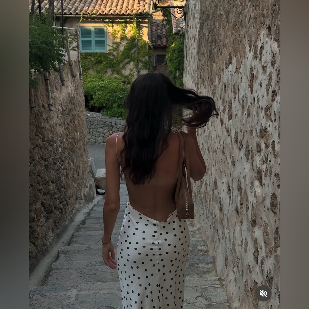 Zara White Polka Dot Slip Dress - Picture 5 of 16